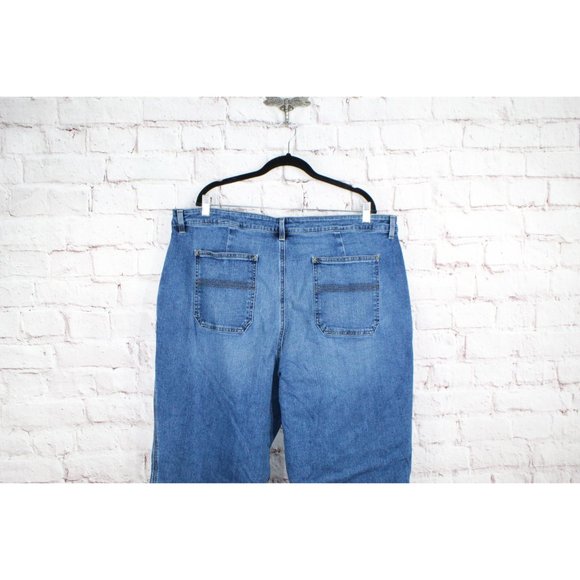 LL Bean Blue Washed Classic Fit Five-Pocket Cropped Denim Jeans 22W - Picture 4 of 10